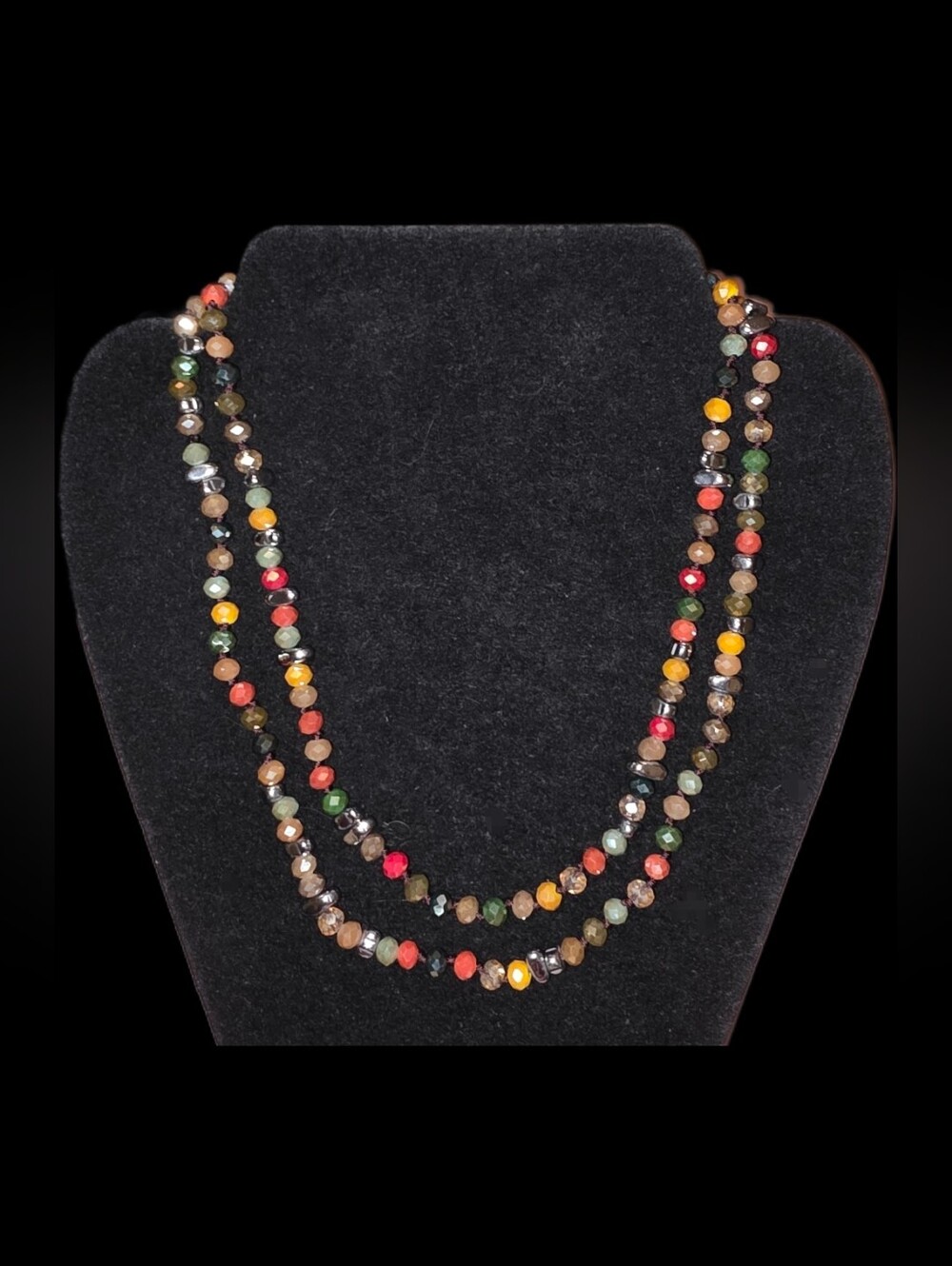 Multicolor Beaded Double-Strand Necklace